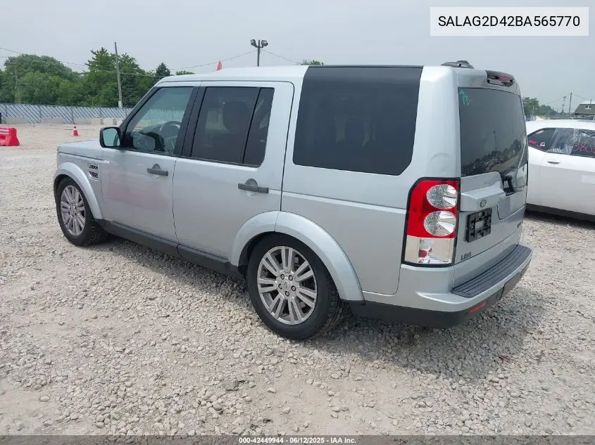 2011 Land Rover Lr4 VIN: SALAG2D42BA565770 Lot: 42449944