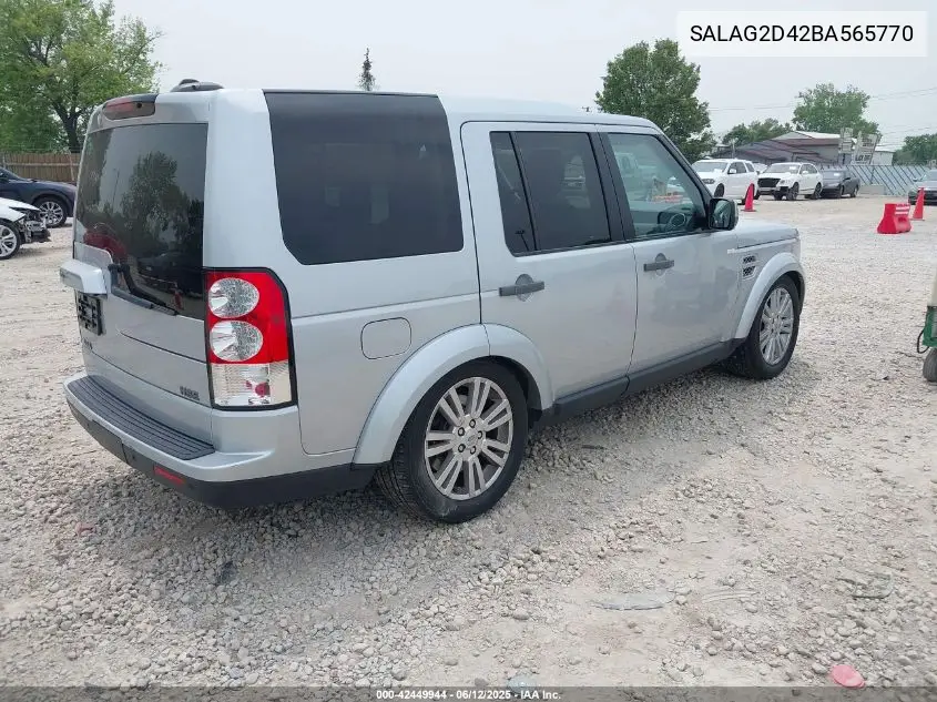 2011 Land Rover Lr4 VIN: SALAG2D42BA565770 Lot: 42449944