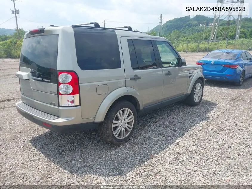 2011 Land Rover Lr4 VIN: SALAK2D45BA595828 Lot: 42472436