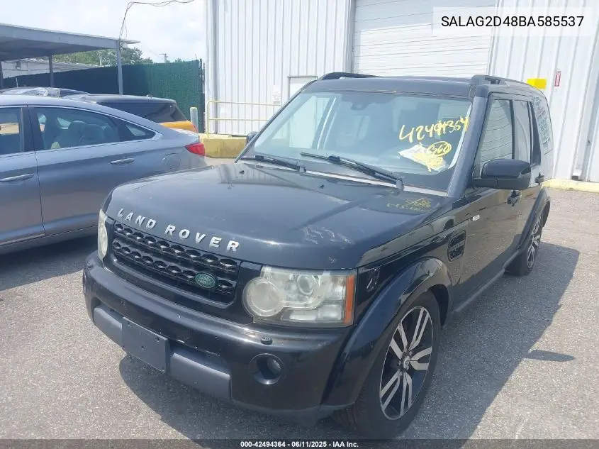 2011 Land Rover Lr4 VIN: SALAG2D48BA585537 Lot: 42494364