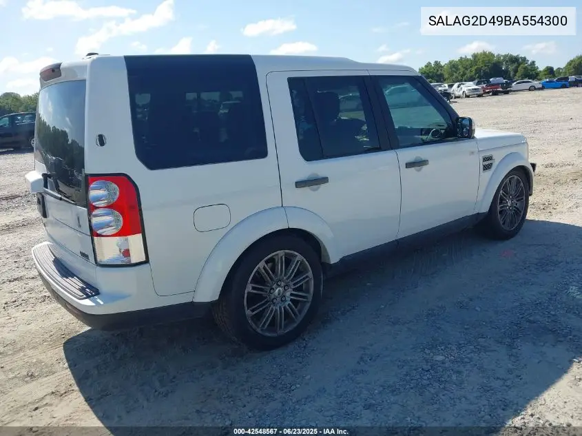2011 Land Rover Lr4 VIN: SALAG2D49BA554300 Lot: 42548567