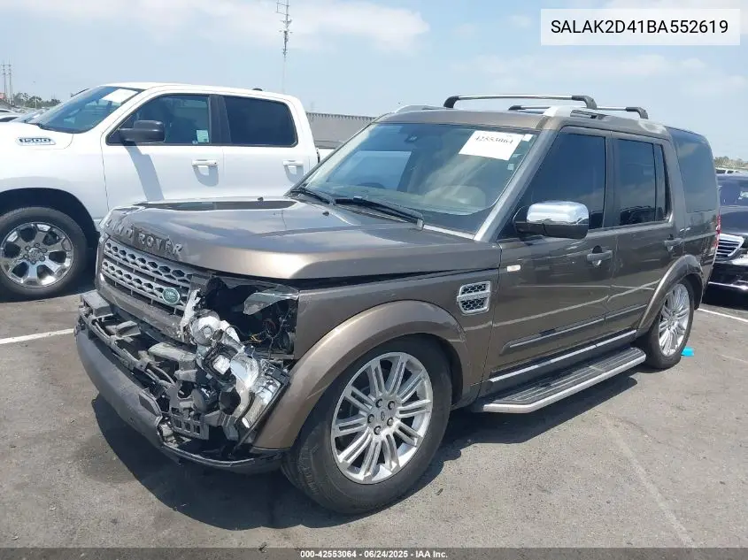 2011 Land Rover Lr4 VIN: SALAK2D41BA552619 Lot: 42553064