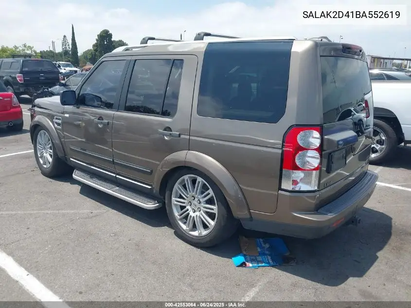 2011 Land Rover Lr4 VIN: SALAK2D41BA552619 Lot: 42553064