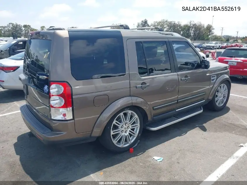 2011 Land Rover Lr4 VIN: SALAK2D41BA552619 Lot: 42553064