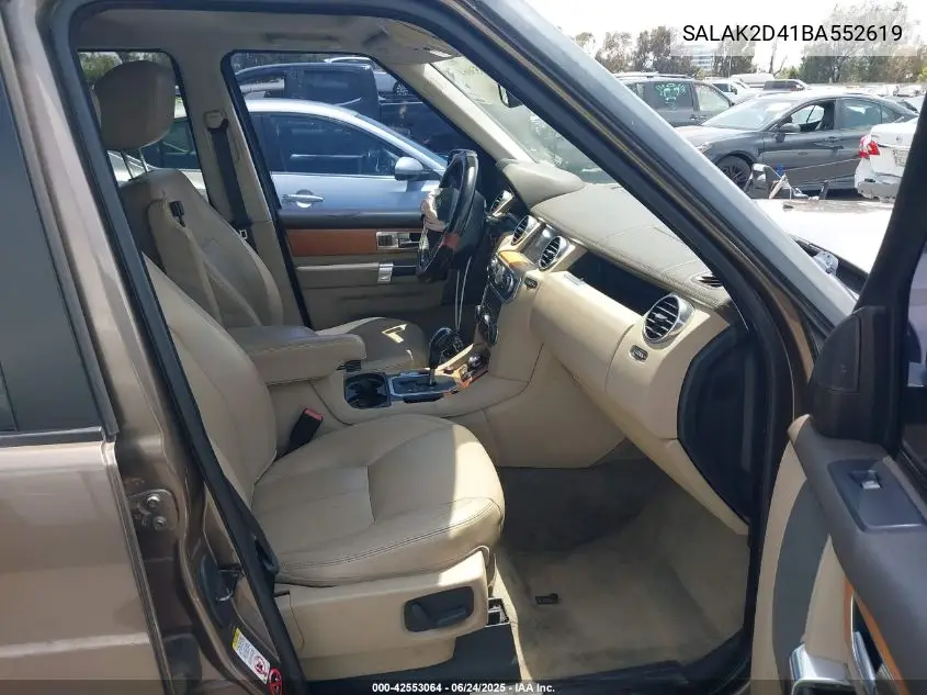 2011 Land Rover Lr4 VIN: SALAK2D41BA552619 Lot: 42553064