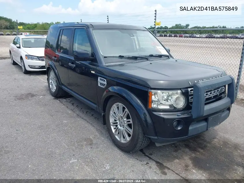 2011 Land Rover Lr4 VIN: SALAK2D41BA575849 Lot: 42612340