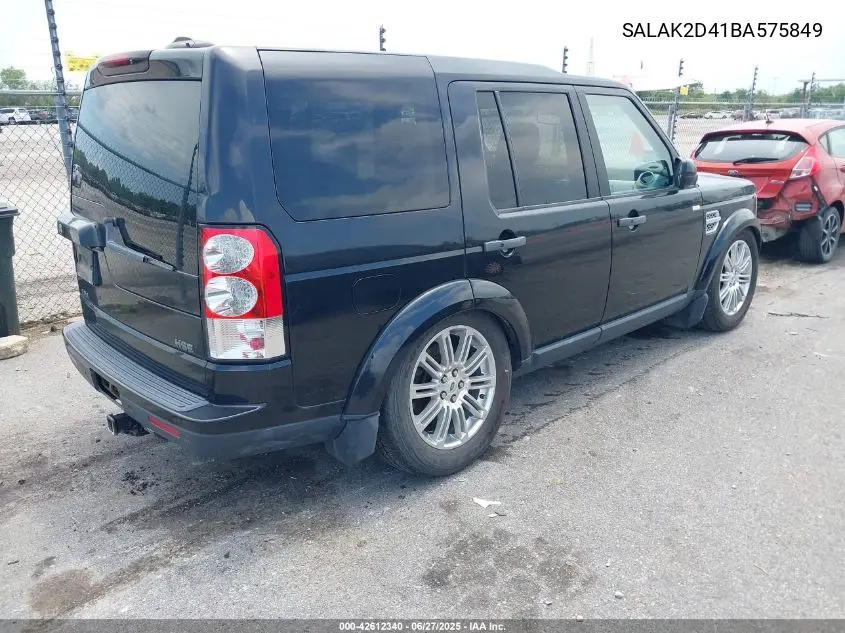2011 Land Rover Lr4 VIN: SALAK2D41BA575849 Lot: 42612340