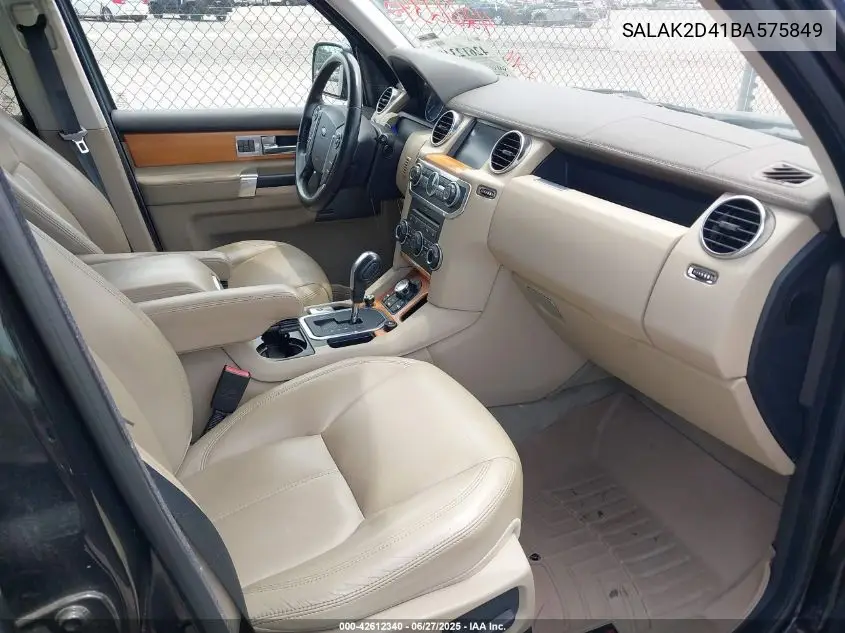 2011 Land Rover Lr4 VIN: SALAK2D41BA575849 Lot: 42612340