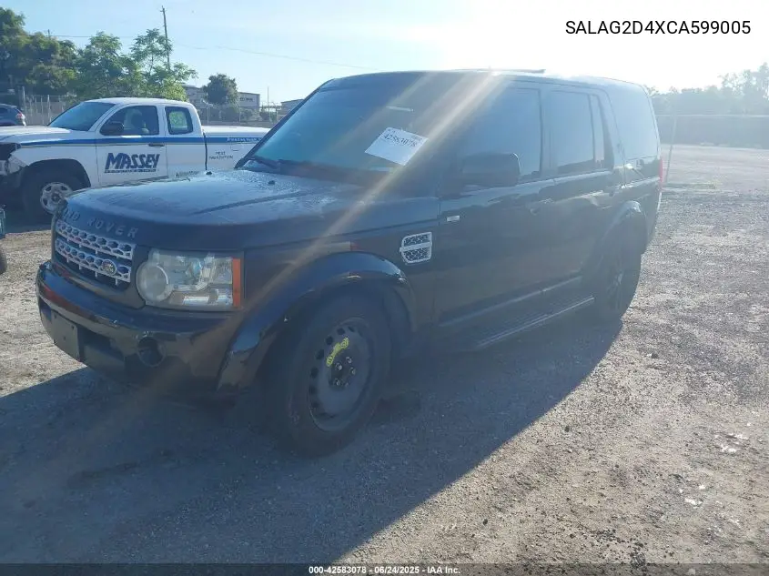 2012 Land Rover Lr4 VIN: SALAG2D4XCA599005 Lot: 42583078