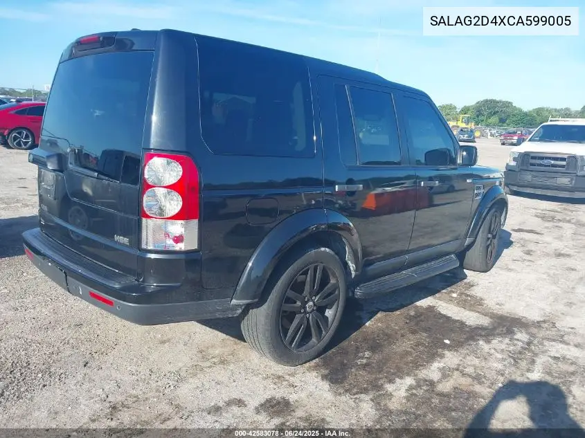2012 Land Rover Lr4 VIN: SALAG2D4XCA599005 Lot: 42583078