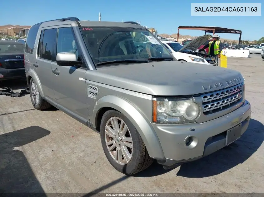 2012 Land Rover Lr4 VIN: SALAG2D44CA651163 Lot: 42619425