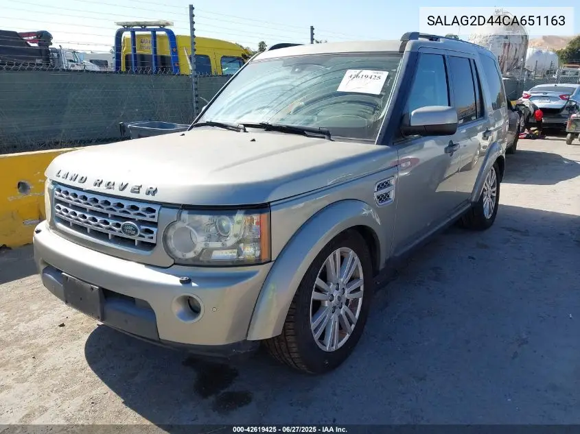 2012 Land Rover Lr4 VIN: SALAG2D44CA651163 Lot: 42619425
