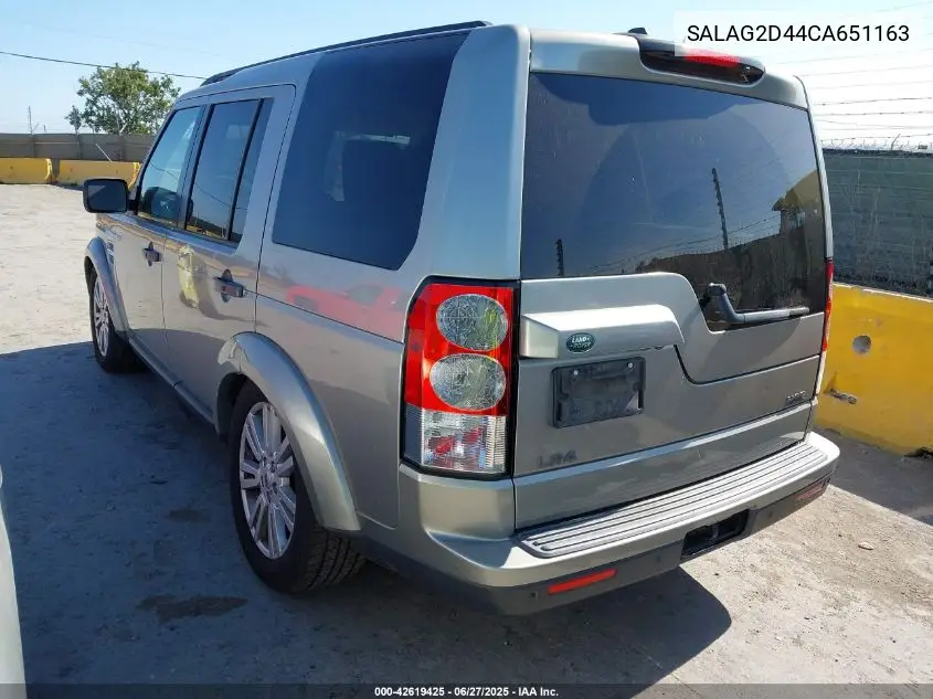 2012 Land Rover Lr4 VIN: SALAG2D44CA651163 Lot: 42619425