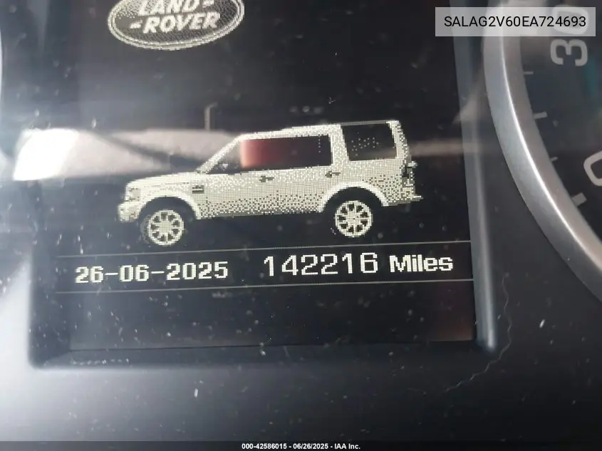 2014 Land Rover Lr4 VIN: SALAG2V60EA724693 Lot: 42586015
