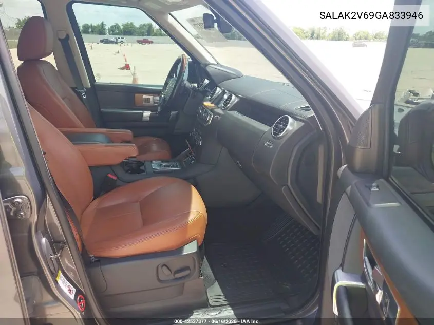 2016 Land Rover Lr4 VIN: SALAK2V69GA833946 Lot: 42527377