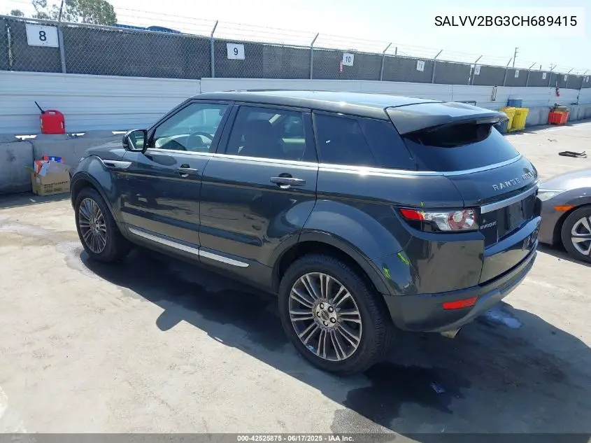 2012 Land Rover Range Rover Evoque Pure Plus VIN: SALVV2BG3CH689415 Lot: 42525875