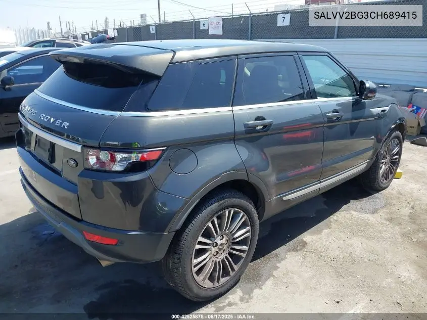 2012 Land Rover Range Rover Evoque Pure Plus VIN: SALVV2BG3CH689415 Lot: 42525875