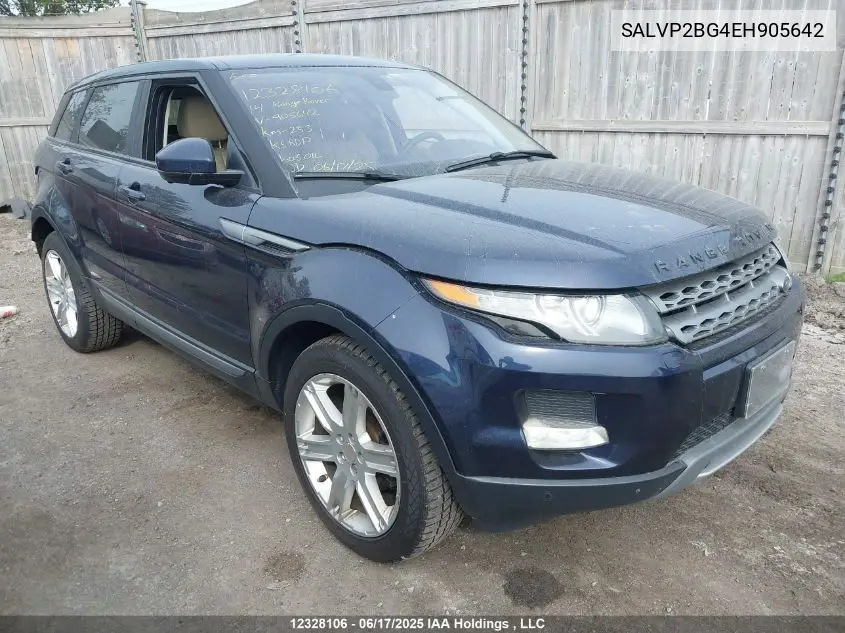 2014 Land Rover Range Rover Evoque Pure Plus VIN: SALVP2BG4EH905642 Lot: 12328106