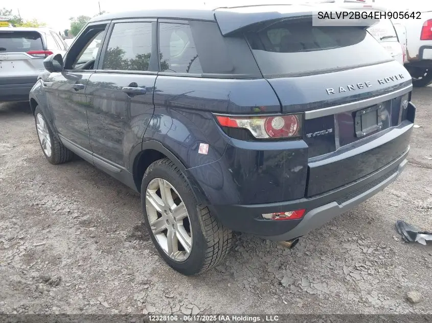 2014 Land Rover Range Rover Evoque Pure Plus VIN: SALVP2BG4EH905642 Lot: 12328106