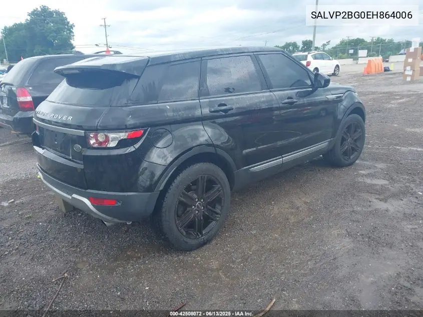 2014 Land Rover Range Rover Evoque Pure VIN: SALVP2BG0EH864006 Lot: 42508072
