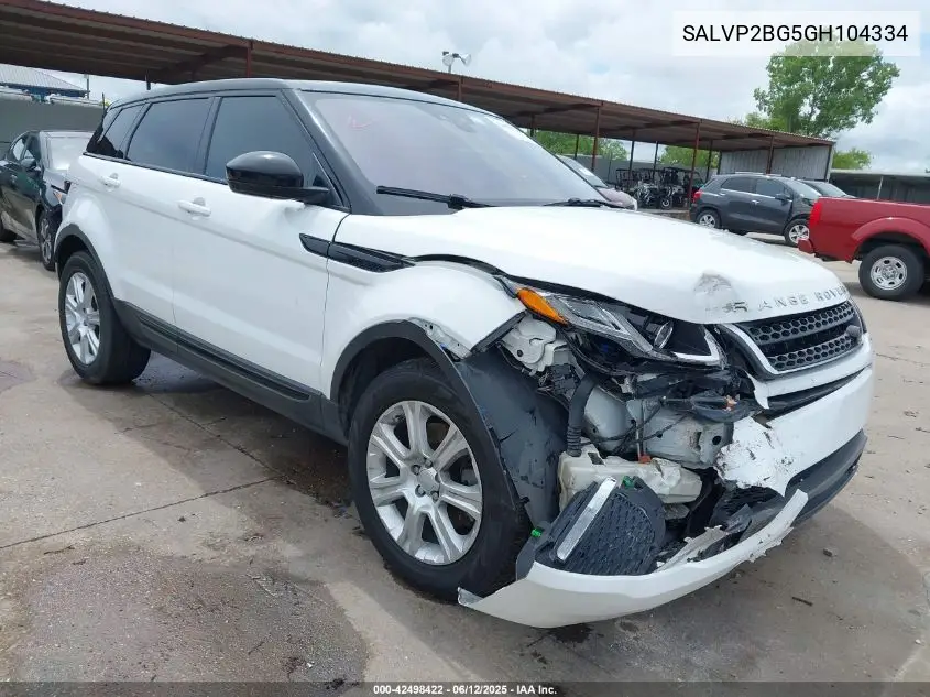 2016 Land Rover Range Rover Evoque Se/Se Premium VIN: SALVP2BG5GH104334 Lot: 42498422