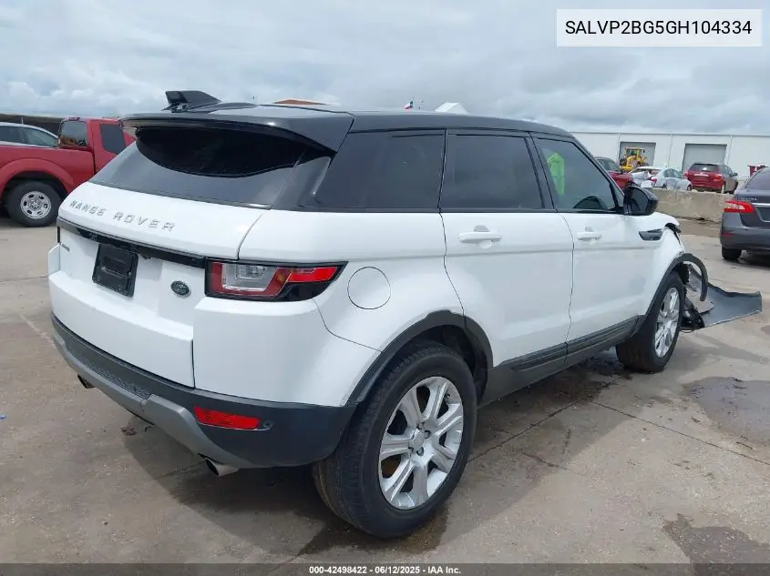 2016 Land Rover Range Rover Evoque Se/Se Premium VIN: SALVP2BG5GH104334 Lot: 42498422