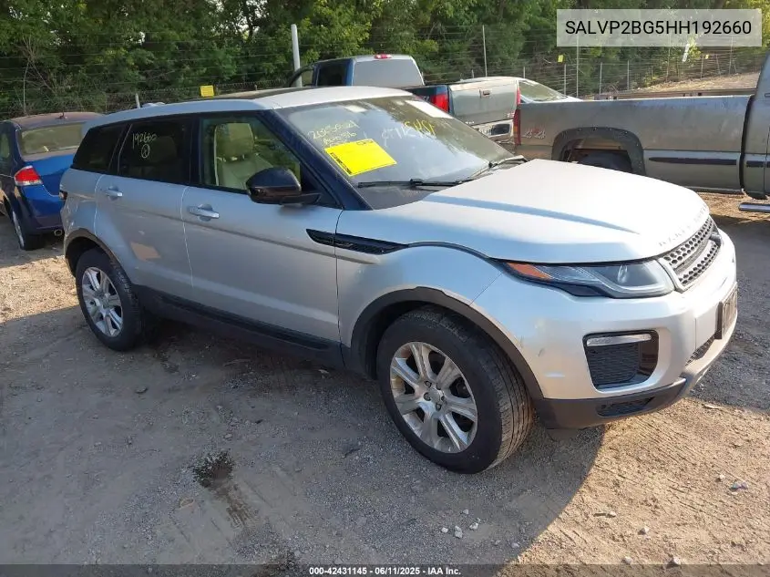 2017 Land Rover Range Rover Evoque Se/Se Premium VIN: SALVP2BG5HH192660 Lot: 42431145
