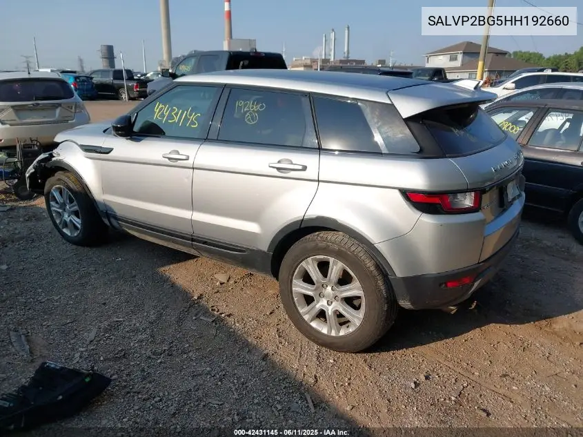 2017 Land Rover Range Rover Evoque Se/Se Premium VIN: SALVP2BG5HH192660 Lot: 42431145