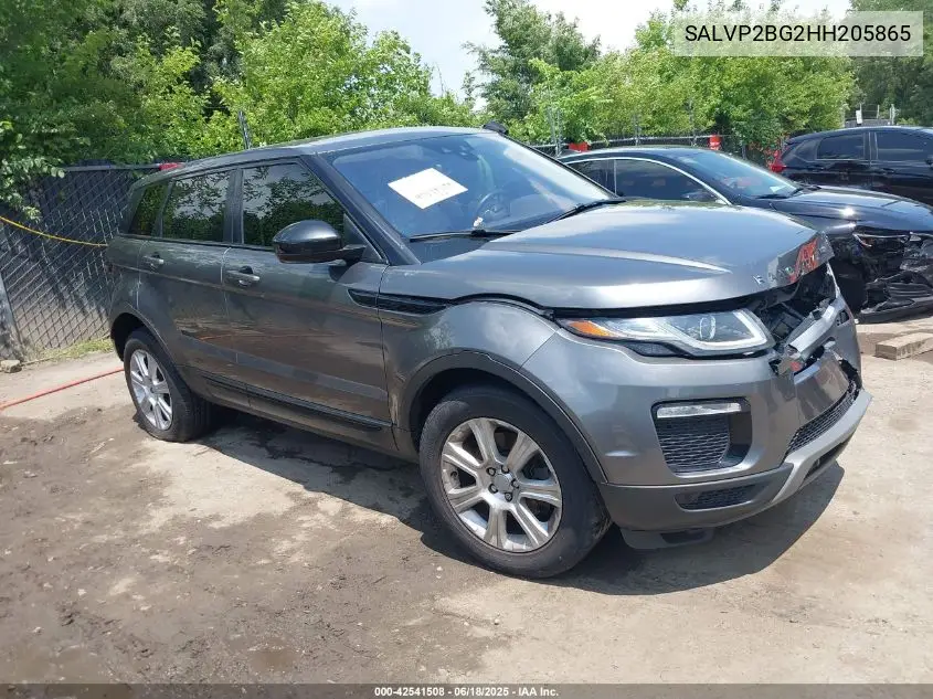 2017 Land Rover Range Rover Evoque Se VIN: SALVP2BG2HH205865 Lot: 42541508