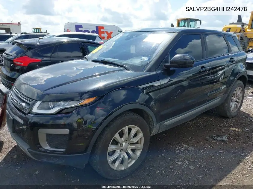 2017 Land Rover Range Rover Evoque Se/Se Premium VIN: SALVP2BG4HH242478 Lot: 42584596