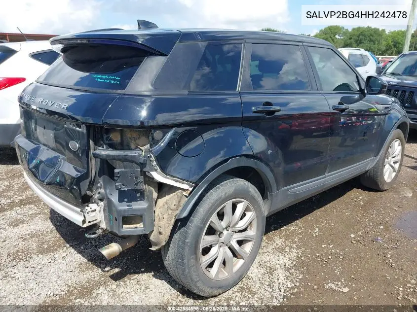 2017 Land Rover Range Rover Evoque Se/Se Premium VIN: SALVP2BG4HH242478 Lot: 42584596