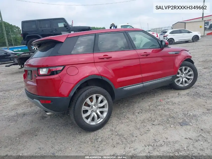 2019 Land Rover Range Rover Evoque Se/Se Premium VIN: SALVP2RXXKH349662 Lot: 42400254