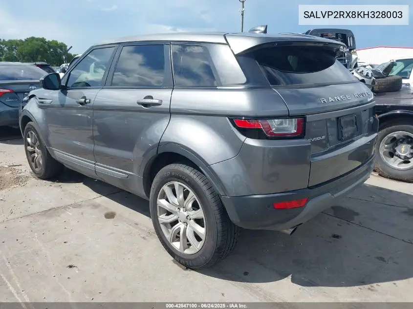 2019 Land Rover Range Rover Evoque Se/Se Premium VIN: SALVP2RX8KH328003 Lot: 42547100