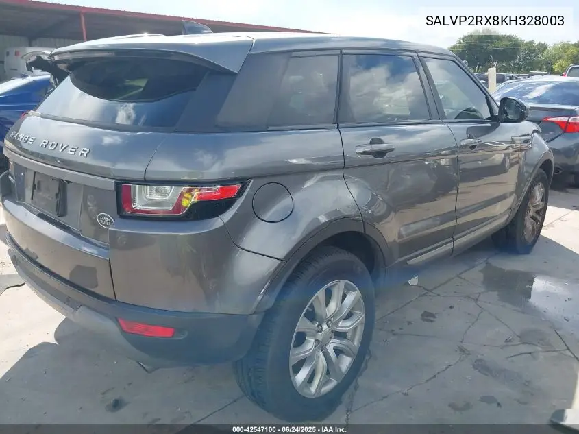 2019 Land Rover Range Rover Evoque Se/Se Premium VIN: SALVP2RX8KH328003 Lot: 42547100