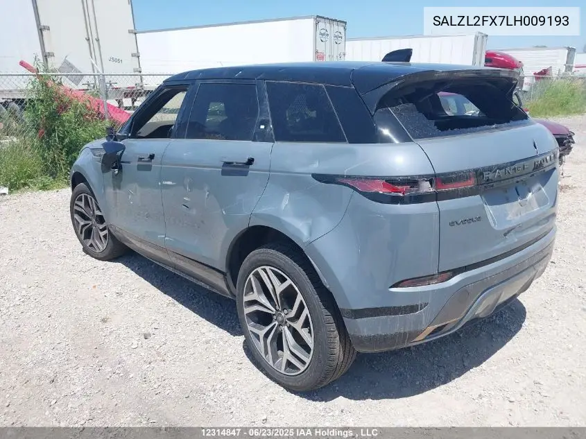 2020 Land Rover Range Rover Evoque First Edition VIN: SALZL2FX7LH009193 Lot: 12314847
