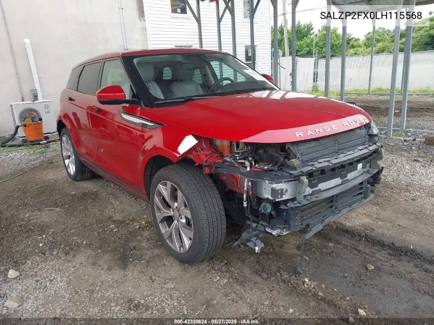 2020 Land Rover Range Rover Evoque Se VIN: SALZP2FX0LH115568 Lot: 42330824
