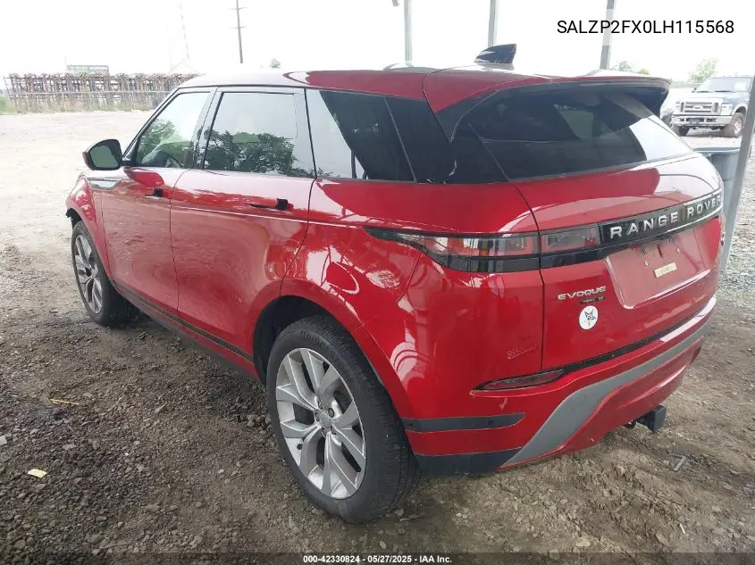 2020 Land Rover Range Rover Evoque Se VIN: SALZP2FX0LH115568 Lot: 42330824