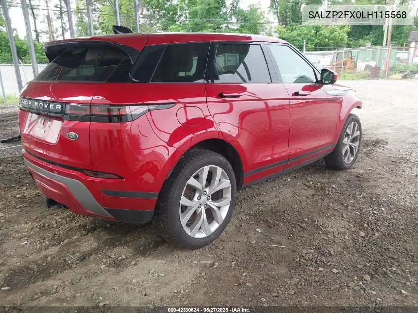 2020 Land Rover Range Rover Evoque Se VIN: SALZP2FX0LH115568 Lot: 42330824