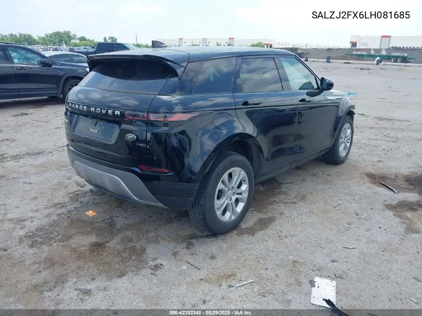 2020 Land Rover Range Rover Evoque S VIN: SALZJ2FX6LH081685 Lot: 42382340