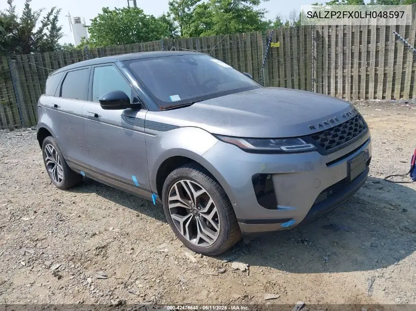 2020 Land Rover Range Rover Evoque Se VIN: SALZP2FX0LH048597 Lot: 42476640