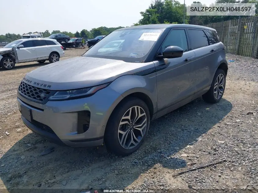 2020 Land Rover Range Rover Evoque Se VIN: SALZP2FX0LH048597 Lot: 42476640