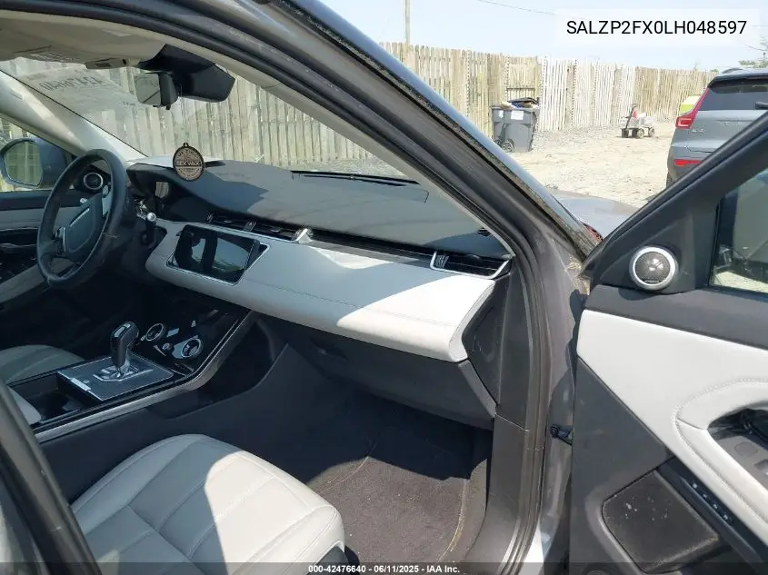 2020 Land Rover Range Rover Evoque Se VIN: SALZP2FX0LH048597 Lot: 42476640