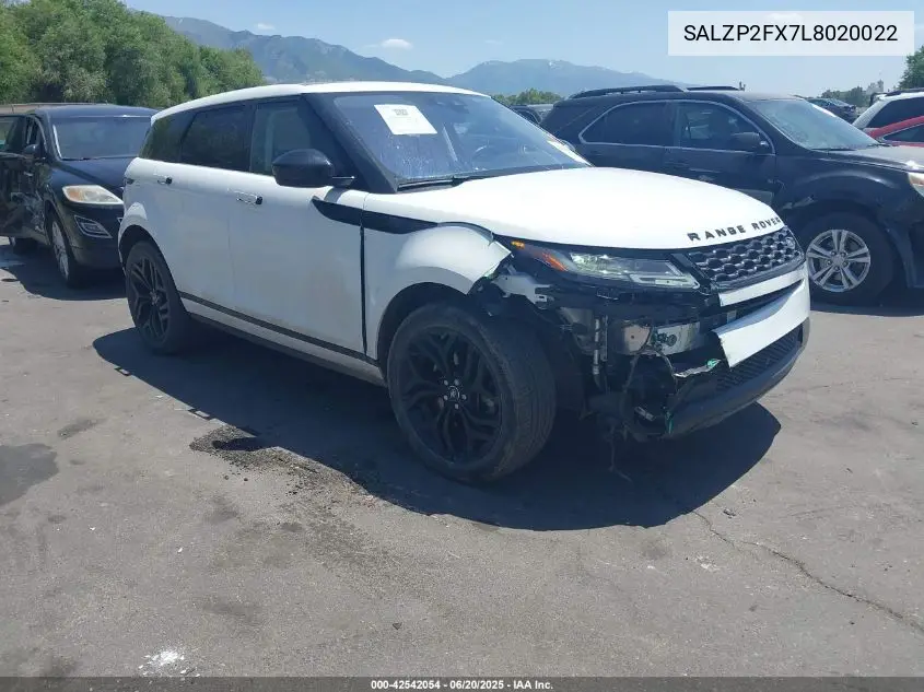 2020 Land Rover Range Rover Evoque Se VIN: SALZP2FX7L8020022 Lot: 42542054