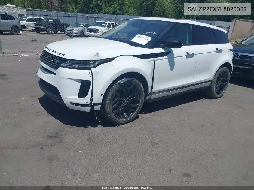 2020 Land Rover Range Rover Evoque Se VIN: SALZP2FX7L8020022 Lot: 42542054
