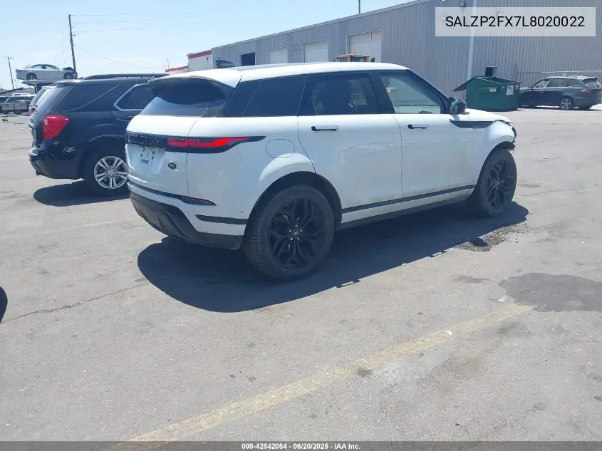 2020 Land Rover Range Rover Evoque Se VIN: SALZP2FX7L8020022 Lot: 42542054