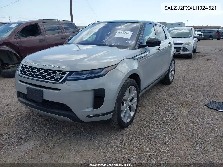 2020 Land Rover Range Rover Evoque S VIN: SALZJ2FXXLH024521 Lot: 42552040