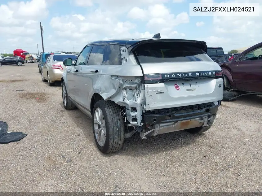 2020 Land Rover Range Rover Evoque S VIN: SALZJ2FXXLH024521 Lot: 42552040