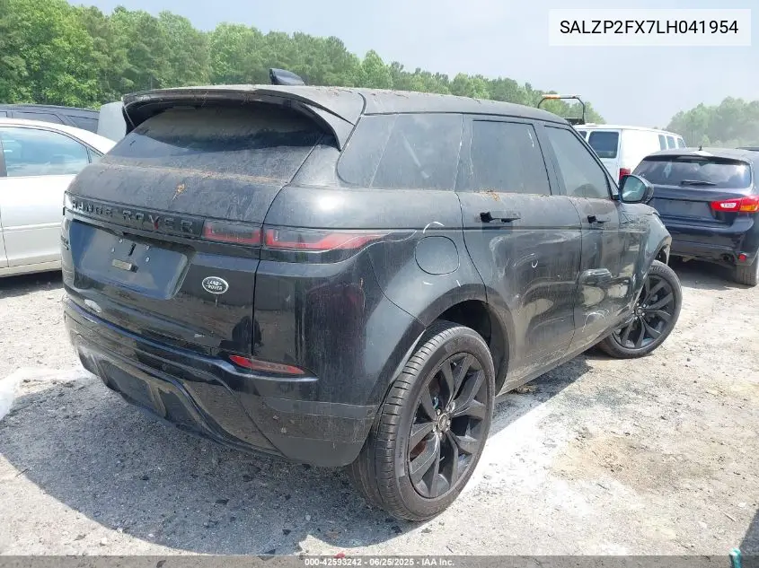 2020 Land Rover Range Rover Evoque Se VIN: SALZP2FX7LH041954 Lot: 42593242