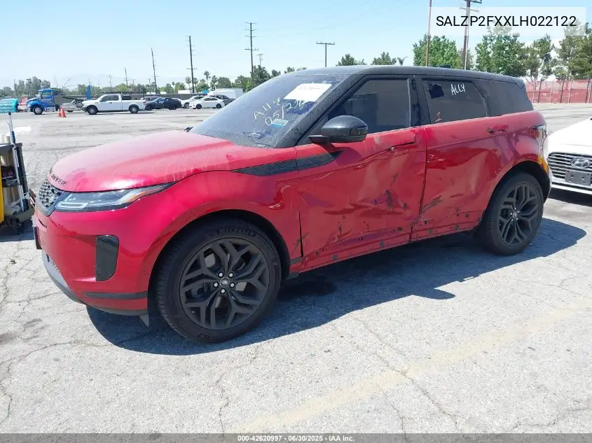 2020 Land Rover Range Rover Evoque Se VIN: SALZP2FXXLH022122 Lot: 42620997