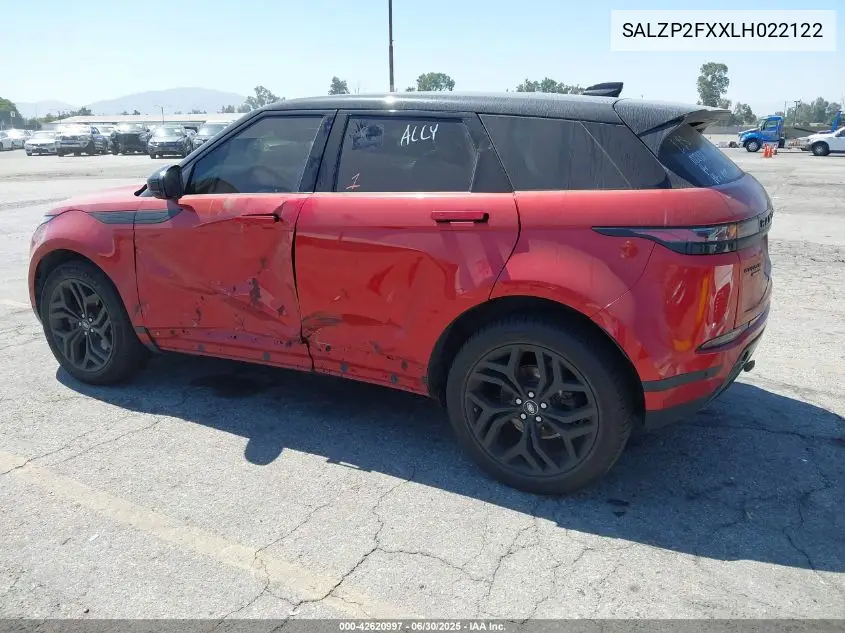 2020 Land Rover Range Rover Evoque Se VIN: SALZP2FXXLH022122 Lot: 42620997